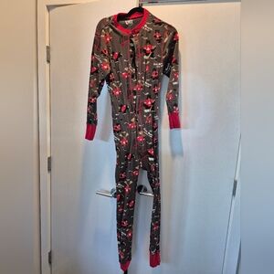 Lazy One Women's Onesie Pajamas - Black and Red